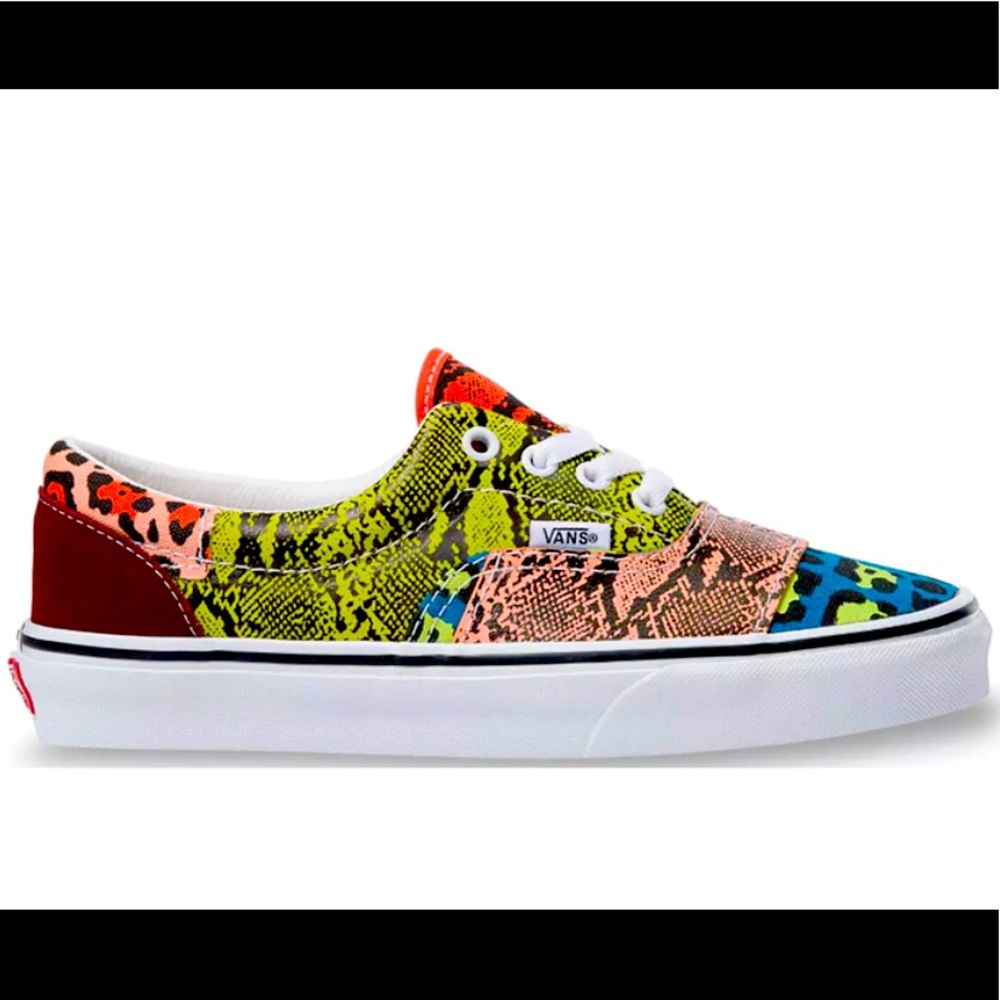 NWT, Vans, leopard/snake patchwork, size 8